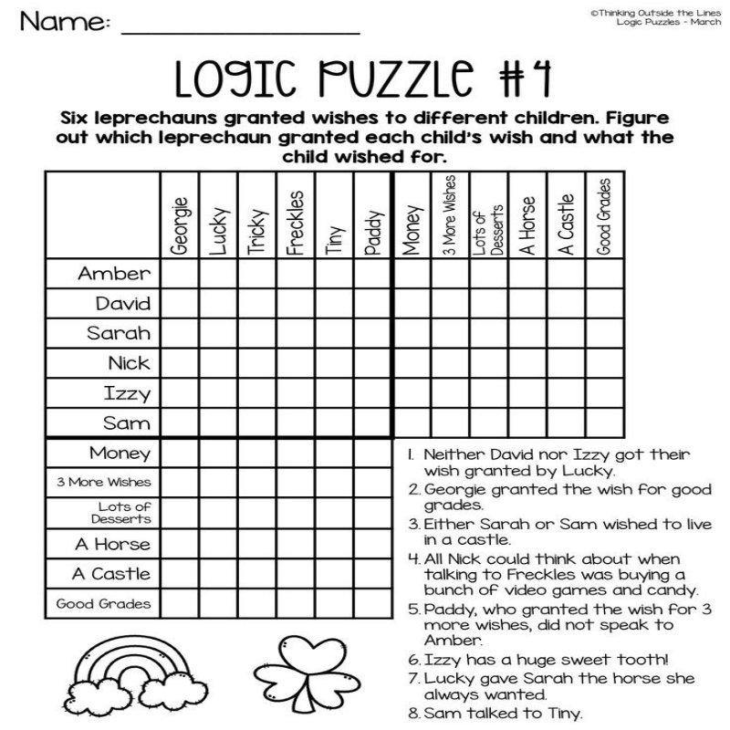 logic grid puzzles